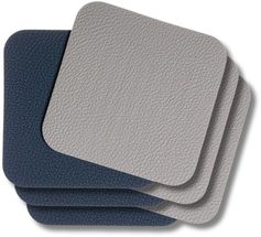 Sottobicchieri Jay Hill in Pelle - grigio / blu - bifacciale - 10 x 10 cm - 6 pezzi