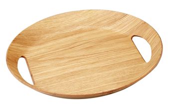 Point-Virgule Tablett Oval Holz 46x41 cm