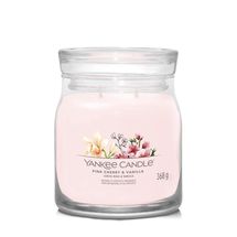 Yankee Candle Duftkerze Medium - mit 2 Dochten - Pink Cherry &amp; Vanilla - 11 cm / ø 9 cm