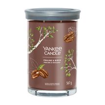 Yankee Candle Geurkaars Large Tumbler - met 2 lonten - Praline &amp; Birch - 15 cm / ø 10 cm