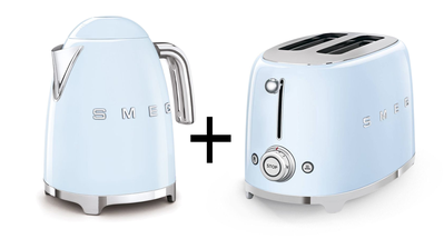 SMEG Toaster + Wasserkocher Pastellblau