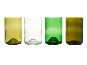 Rebottled Waterglazen Rebottled Mix 330 ml - 4 stuks - gemaakt van gerecyclede wijnflessen