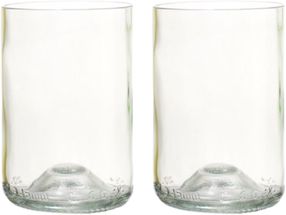 Rebottled Waterglazen - Transparant - 330 ml - 2 stuks - gemaakt van gerecyclede wijnflessen