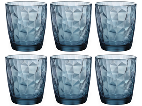 Bicchiere acqua Bormioli Diamond blu 390 ml - 6 pezzi