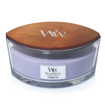 Bougie parfumée en bois WoodWick Ellipse Lavender Spa - 9 cm / 19 cm