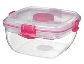 Sistema Salatbox To Go Pink mit Besteck