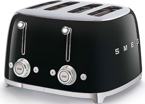 SMEG Toaster - 4 Schlitze - Schwarz - TSF03BLEU