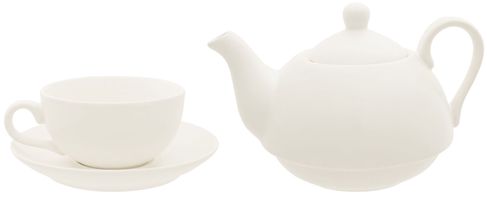 Cosy & Trendy Teekanne Tasse und Untertasse Weiß