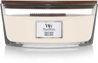 WoodWick Geurkaars Ellipse Vanilla Musk - 9 cm / 19 cm