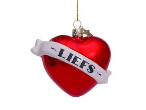 Vondels Kerstbal Hart 'Liefs'