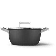 Pentole da cucina SMEG - con coperchio - nero opaco - Ø 24 cm / 4,6 litri