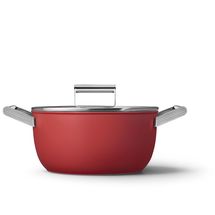 Pentole da cucina SMEG - con coperchio - rosso opaco - Ø 24 cm / 4,6 litri