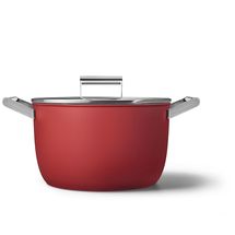 Pentole da cucina SMEG - con coperchio - rosso opaco - Ø 26 cm / 7,7 litri