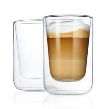 Blomus Dubbelwandige Glazen Cappuccino Nero 250 ml - 2 Stuks