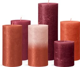 Bolsius Stompkaarsen Set Rustiek - Cosy Reds