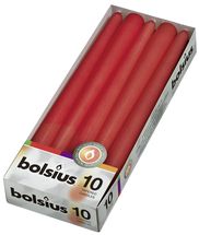Bougie Bolsius coniques rouge - 10 pièces