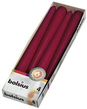 Bougie Bolsius coniques Bordeaux - 4 pièces