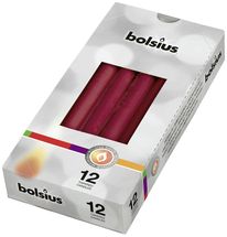 Bougie Bolsius coniques Bordeaux - 12 pièces