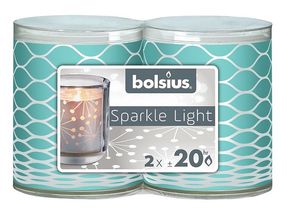 Bolsius Kerzen Sparkle Light Netz Blau - 2 Stück