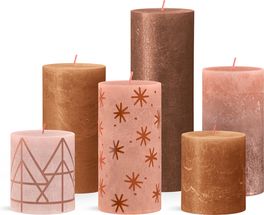 Bolsius Stompkaarsen Set Rustiek - Cosy Copper