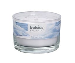 Bolsius geurglas Aromatic Fresh Linen 63/90 mm