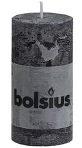 Bolsius stompkaars Rustiek antraciet 100/50 mm
