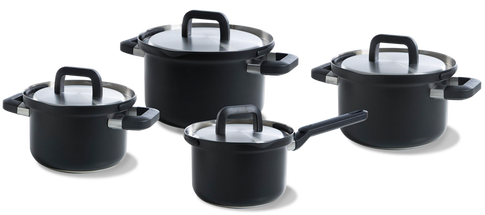 Ensemble de casseroles BK Flow Cool en acier inoxydable noir 4 pièces