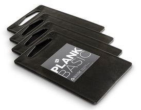 Inno Cuisinno Planches à Découper Basic - 25 x 15 cm - Noir - 4 pièces