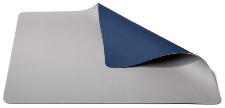 Tovaglietta Jay Hill in Pelle - grigio / blu - double face - 46 x 33 cm