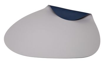 Tovaglietta Jay Hill in Pelle - grigio / blu - Organico - double face - 44 x 37 cm