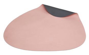 Mantel Individual Jay Hill Cuero Gris Oscuro Rosa Organic 37 x 44 cm - Doble Cara