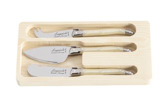 Laguiole Style de Vie 3-Piece Cheese Knife Set Pearl
