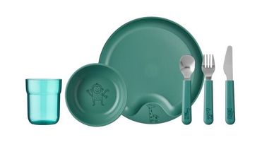 Set piatti per bambini Mepal Mio Deep turquoise 6 pezzi
