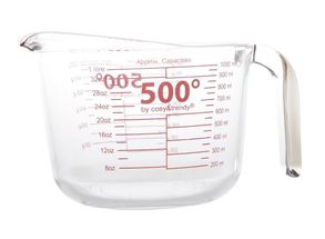 Cosy &amp; Trendy Messbecher aus hitzebeständigem Glas bis 500 Grad Celsius, 1 Liter