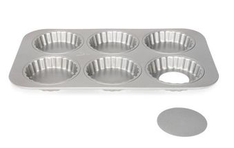 Mini Moldes de Quiches Patissepjes Silver Top 6 compartimentos