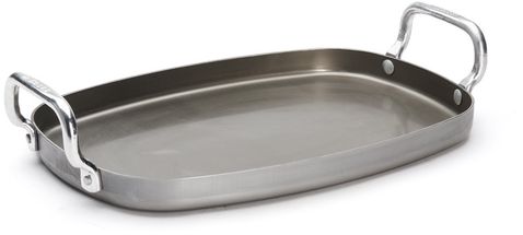 Plaque de cuisson De Buyer en acier minéral B gris 38 x 26 cm