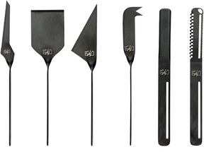 Laguiole Style de Vie Cheese and Butter Knife Black- 6 Pieces