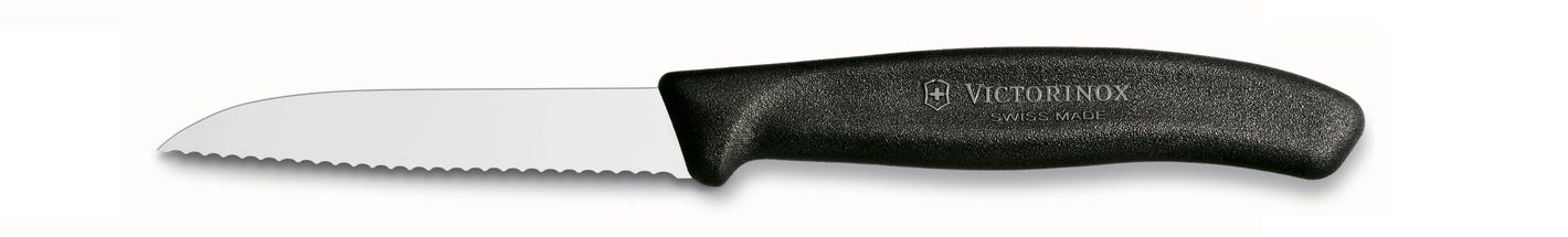 Victorinox Couteau d'office Swiss Classic - Noir - Dentelé - 8 cm