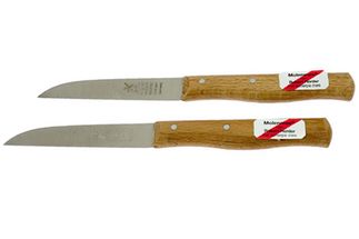 Couteau de moulin Robert Herder en acier inoxydable et bois de 85 mm - 2 pièces