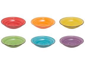 Studio Tavola Coloured Deep Plates Sunny Summer ⌀ 21 cm - Set of 6