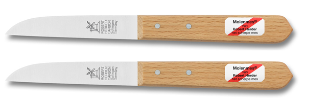 Couteau de moulin Robert Herder en bois résistant à la rouille de 92 mm - 2 pièces