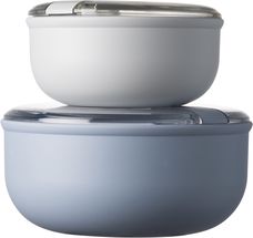 Omada Pull Box Lunchbox Set Sky Blauw/Grijs - 2 stuks