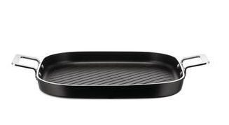 Alessi Grillpan Pots&amp;Pans - AJM304 B - Zwart - 29 x 29 cm - door Jasper Morrison - Standaard anti-aanbaklaag