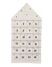 Sareva Adventskalender - met 24 vakjes - Huis - Wit - 48 x 96 cm