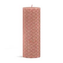 Bolsius Stompkaars Rustiek Print Misty Pink - 19 cm / ø 7 cm
