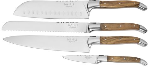 Jay Hill Messenset Laguiole Olijfhout 4-Delig