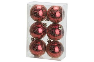 Cosy &amp; Trendy Kerstballen Rood 6-Delig