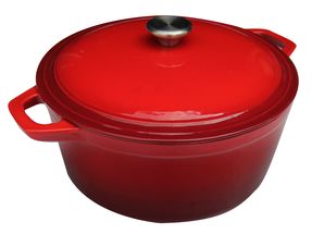 CasaLupo Braadpan Cast Iron Gietijzer Rood - ø 24 cm / 3.5 Liter