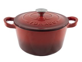TOMADO Braadpan rood - gietijzer - geëmailleerd - ø 28 cm / 6 liter