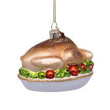 Vondels Kerstbal Kalkoen Op Bord